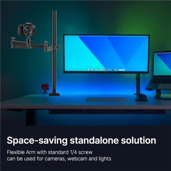 Camera Desk Mount Stand with Flexible Arm,  Aluminum Desk Mounting Stand - Picture 3 of 6